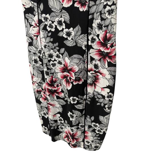Metaphor Womens Sleeveless Pencil Dress Black White Pink Floral Medium Soft - Picture 3 of 5